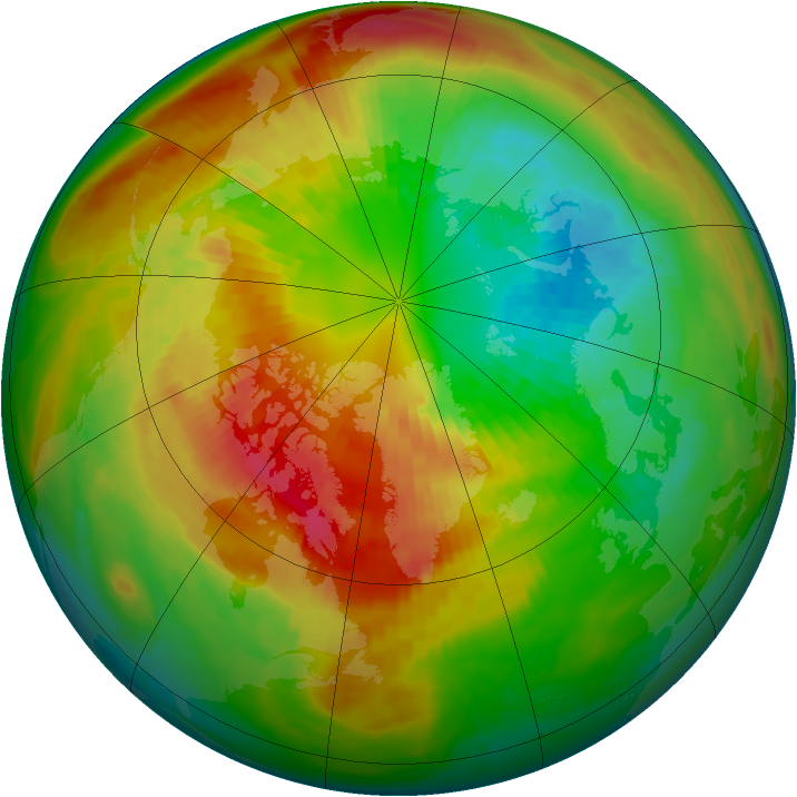 Arctic ozone map for 08 March 2000